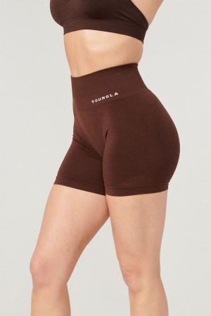 Young LA W120 - Core Seamless Shorts Donkerbruin | FRLKQ1859