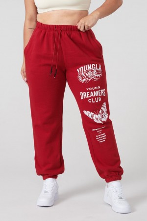 Young LA W211 Dreamers Joggers Rood | PEZAT7631