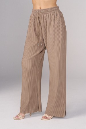 Young LA W244 Aria Pleated Pants Khaki | MHYAN0361