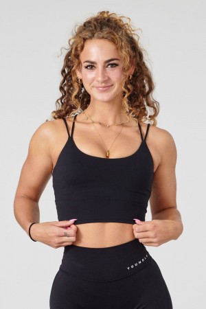 Young LA W310 Progress Sports Bra Zwart | RELSA6243