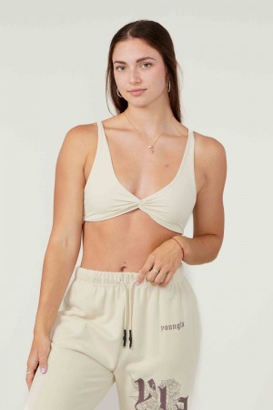 Young LA W326 Spiral Sports Bra Wit | XARQW8945