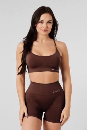 Young LA W329 - Core Seamless Scoop Neck Bra Donkerbruin | YGQKU5806