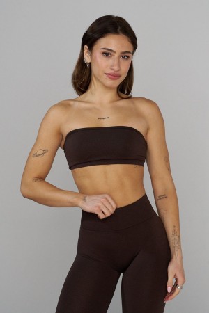 Young LA W333 Seamless Curve Bandeau Donkerbruin | OQRDG8219