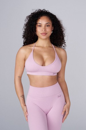 Young LA W343 Ribbed Seamless Bra Roze | FKXML5963