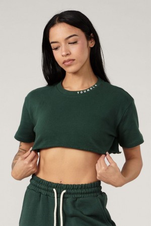 Young LA W407 Super Cropped Tee Groen | PSOVL6730