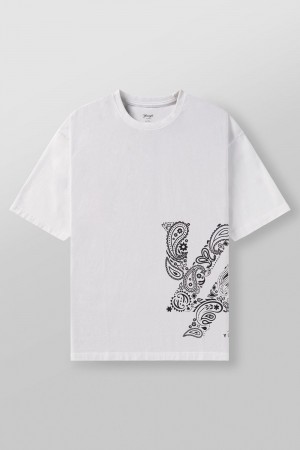 Young LA W448 Bandana Tee Wit | GQXUF7983