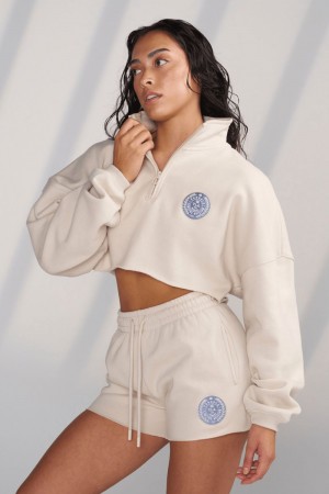 Young LA W525 - Teddy Crop Quarter Zip Wit | NEXKP6924