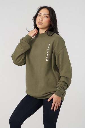 Young LA W539 Eternal Crewneck Olijfgroen | TADJL9652