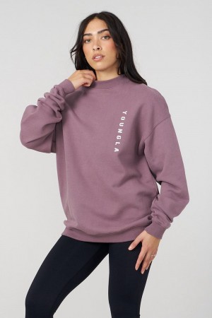 Young LA W539 Eternal Crewneck Paars | QIELB2813