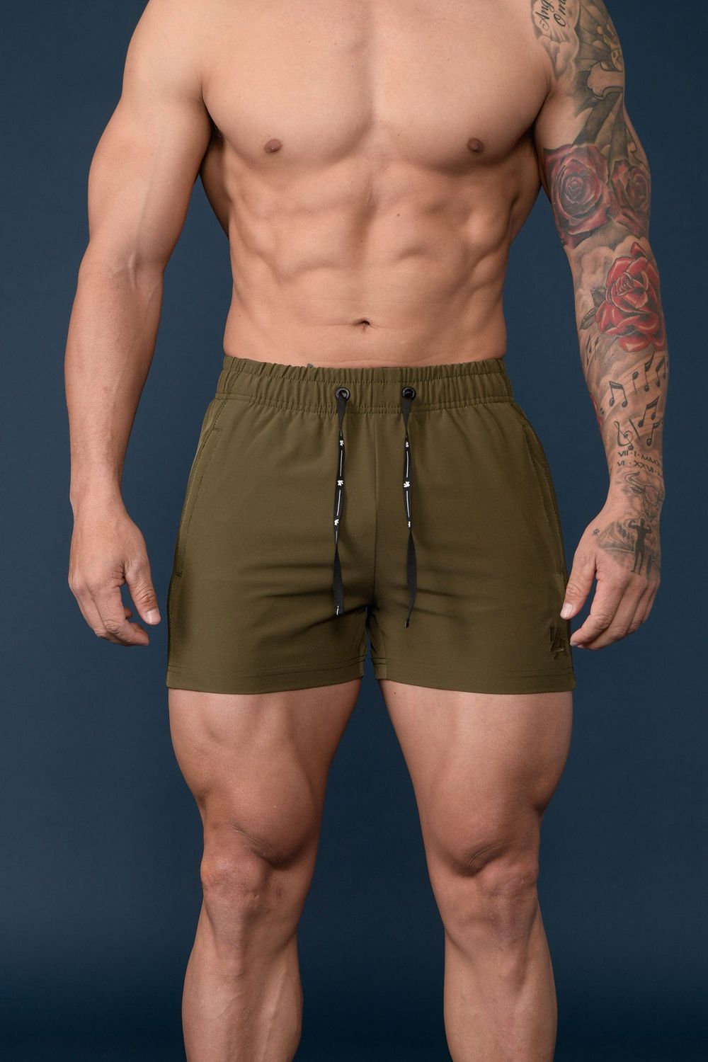 Young LA 101 Bodybuilding Short Shorts Olijfgroen | NRIUQ3815