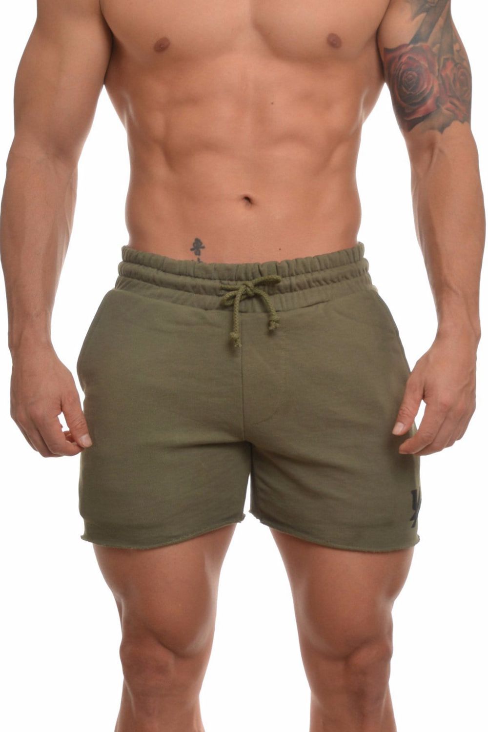 Young LA 102 Bodybuilding French Terry Shorts Olijfgroen | UTHGM4921