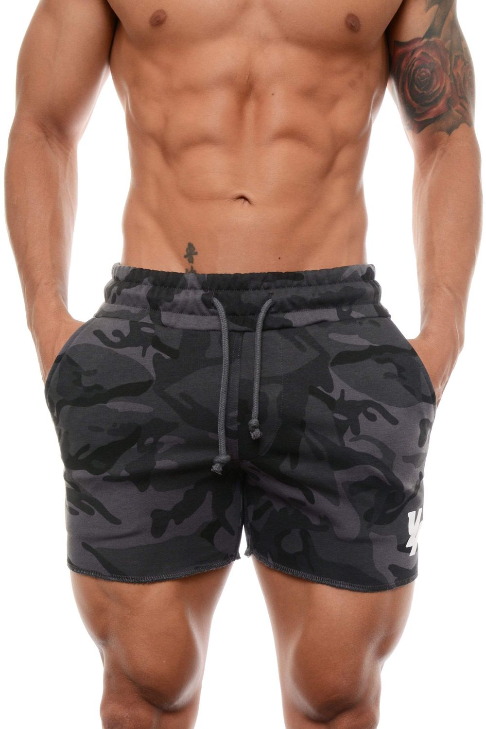 Young LA 102 Bodybuilding French Terry Shorts Camo | HRTXY3208