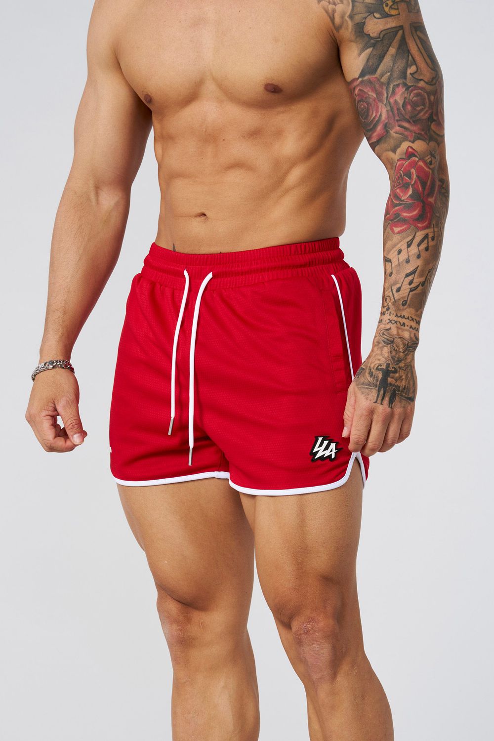 Young LA 1037 - Mesh Bodybuilding Shorts Rood | KLAZG1629