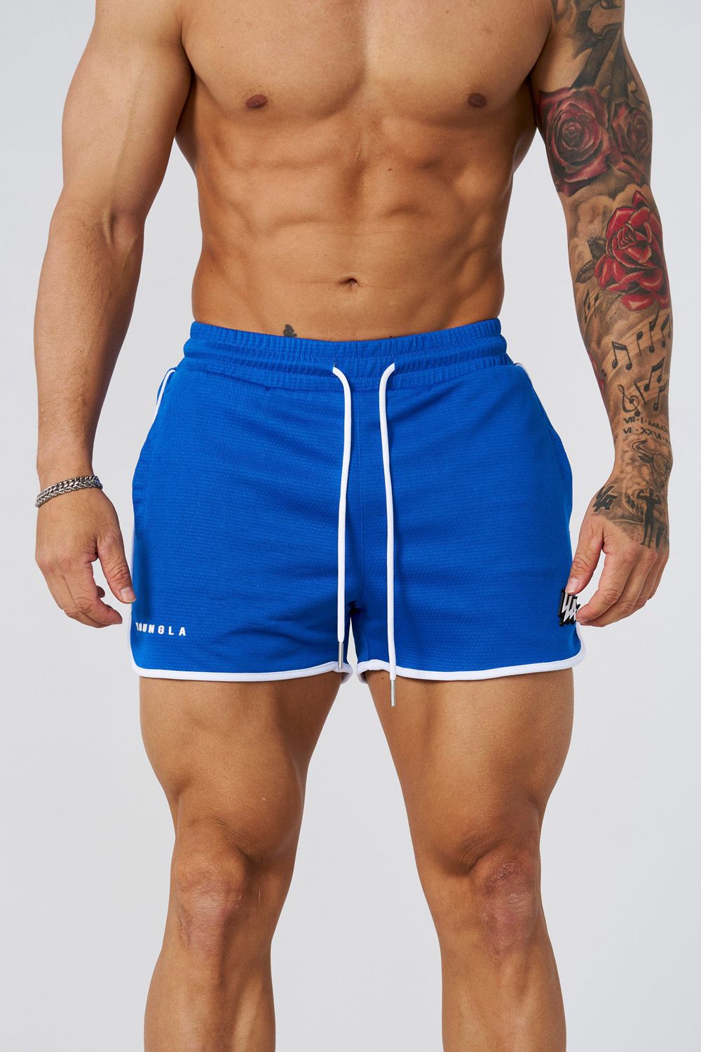 Young LA 1037 - Mesh Bodybuilding Shorts Blauw | SMXJL2039