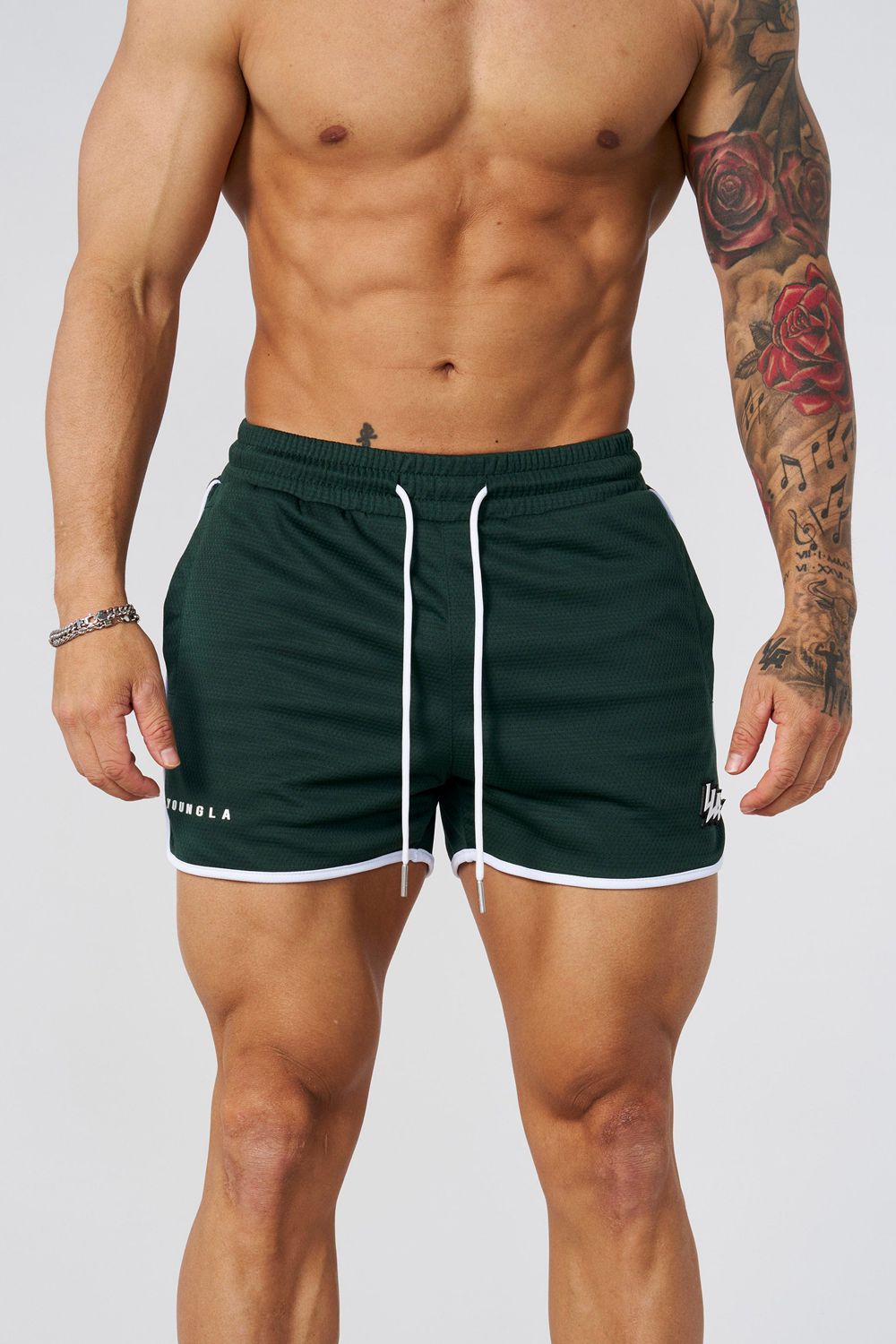 Young LA 1037 - Mesh Bodybuilding Shorts Groen | NPICV7586