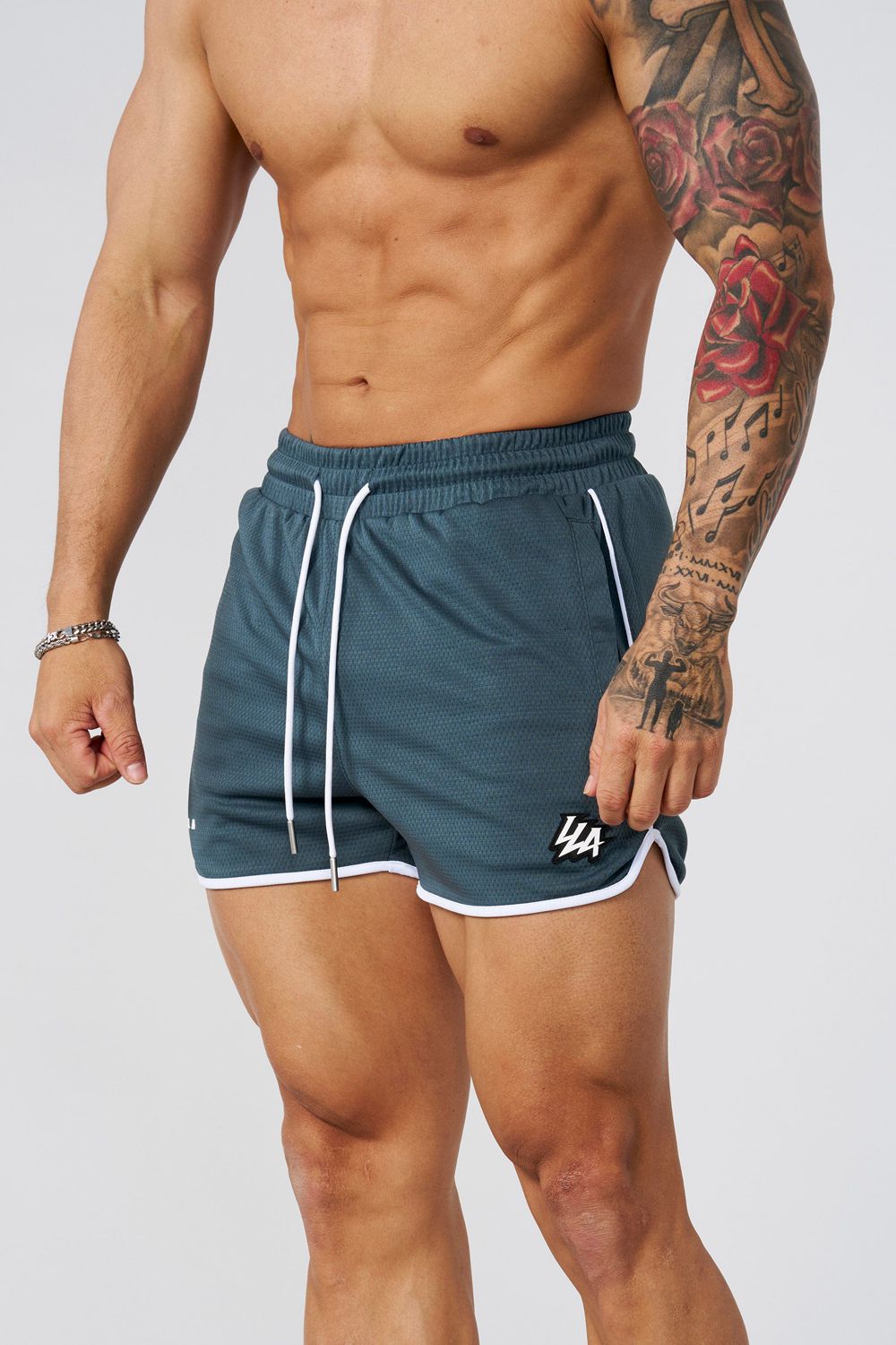 Young LA 1037 - Mesh Bodybuilding Shorts Teal | ANYMQ2584