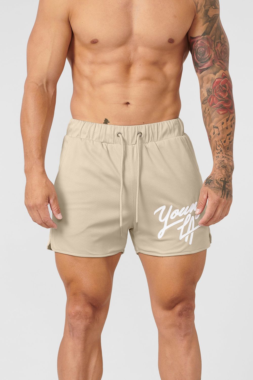 Young LA 104 Legacy Shorts Beige | GAELU4687