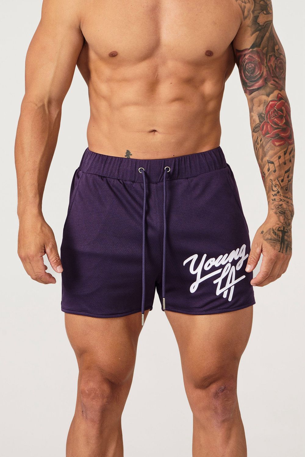 Young LA 104 Legacy Shorts Paars | SETHZ8152