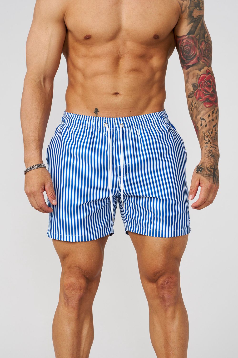 Young LA 1056 - Striped Swim Shorts Blauw | SYRNL4261