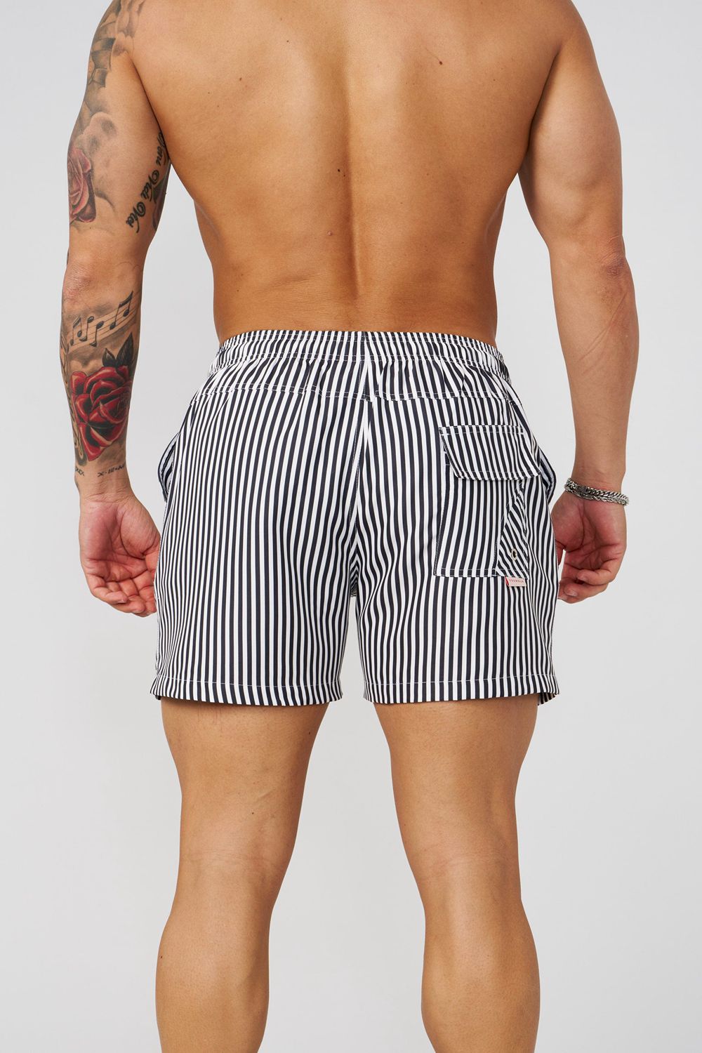 Young LA 1056 - Striped Swim Shorts Grijs | UMVFD9548