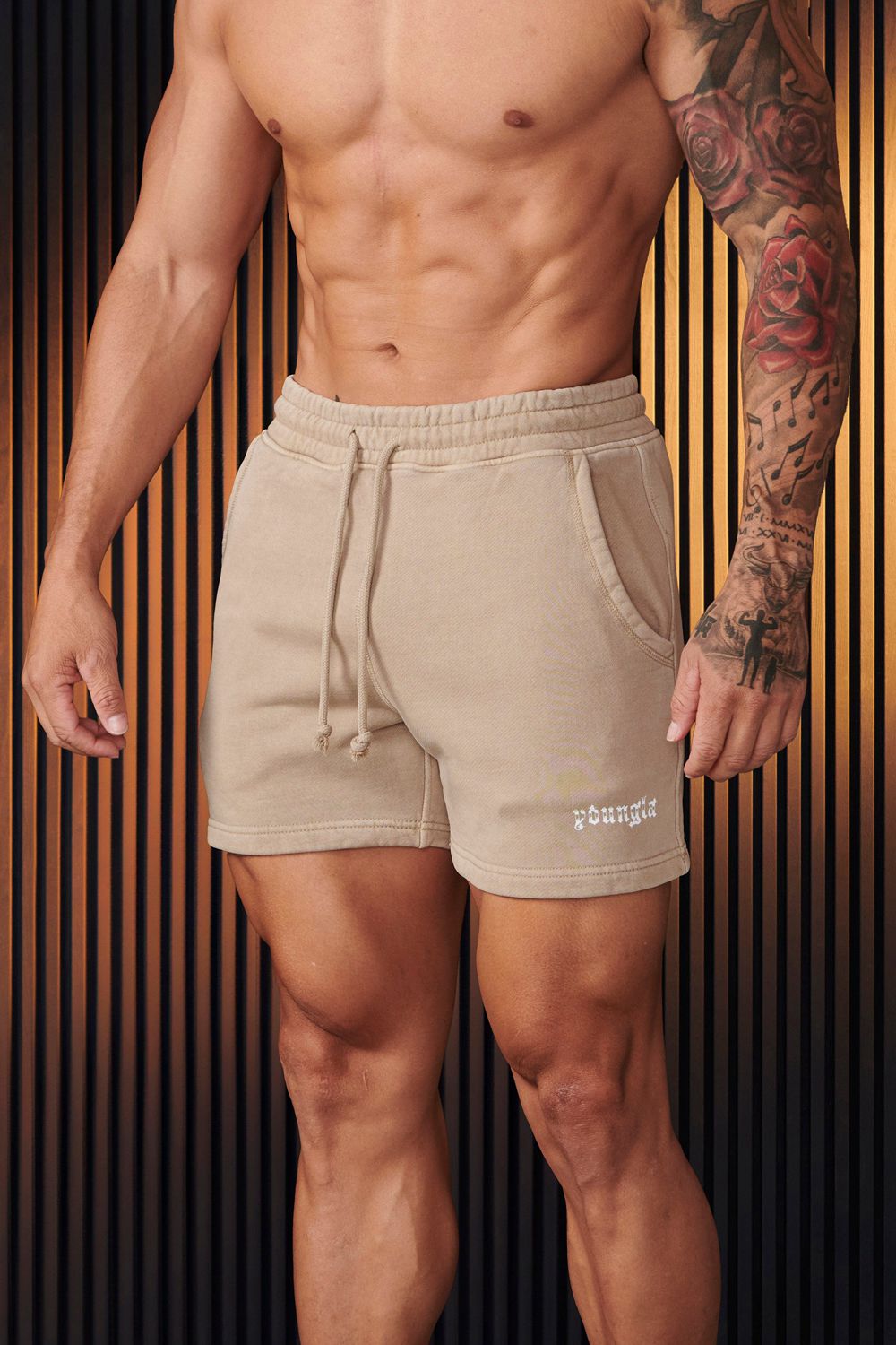 Young LA 107 - Chrome Shorts Beige | SVKRH4879