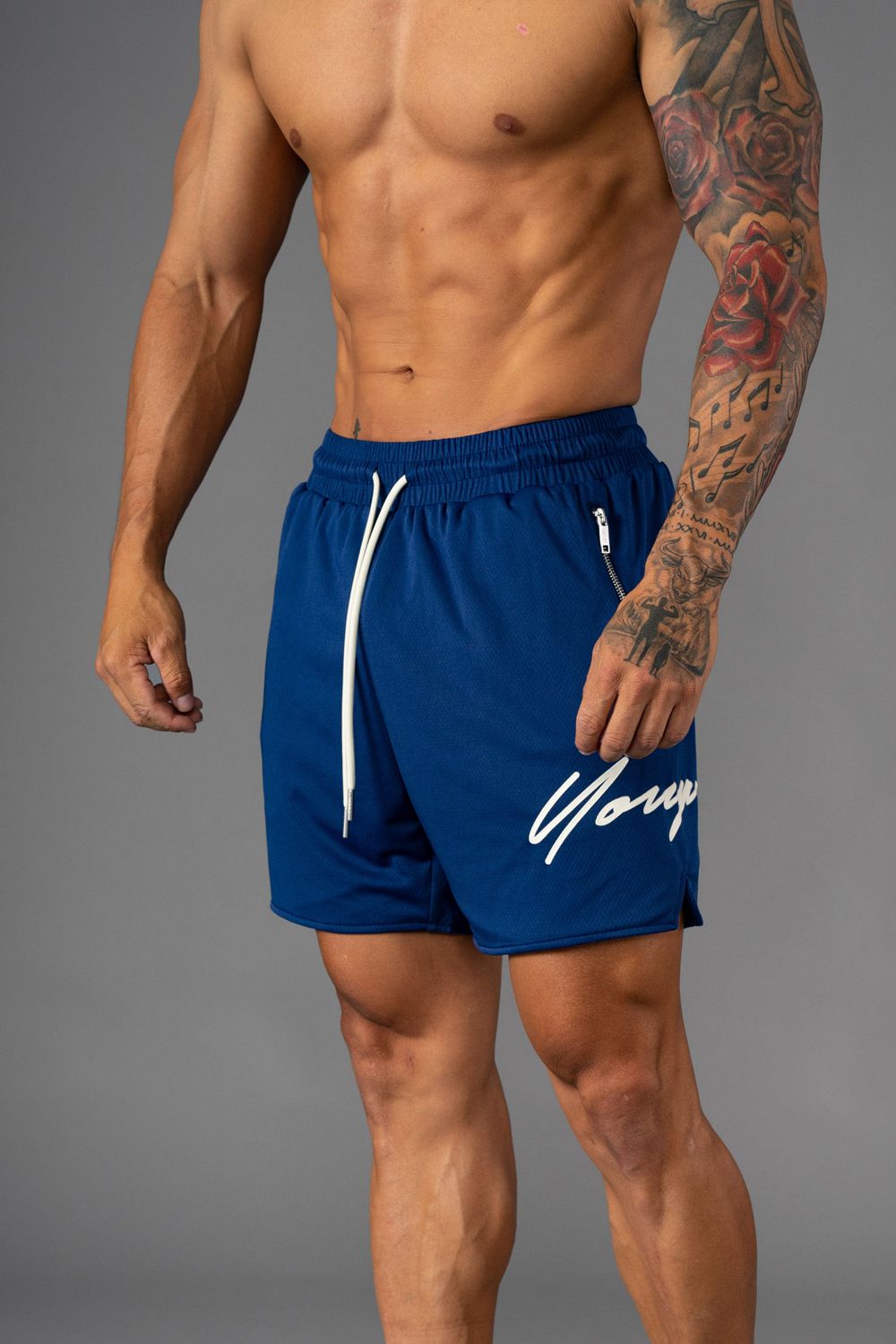 Young LA 115 Signature Shorts Blauw | YADZC3142