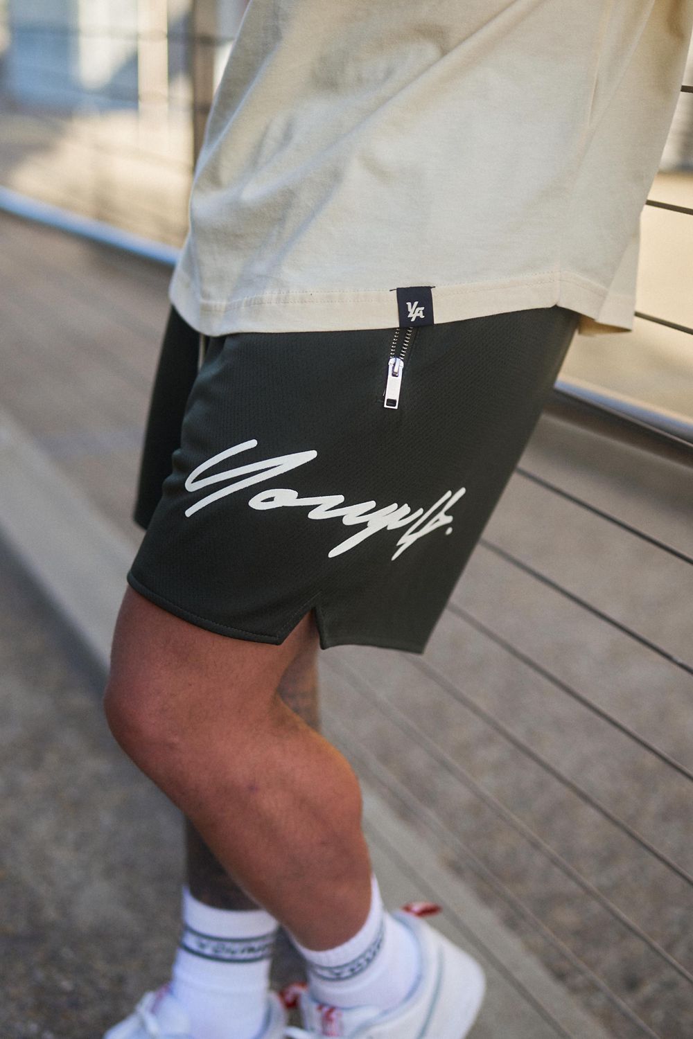 Young LA 115 Signature Shorts Olijfgroen | ZNVMA0596