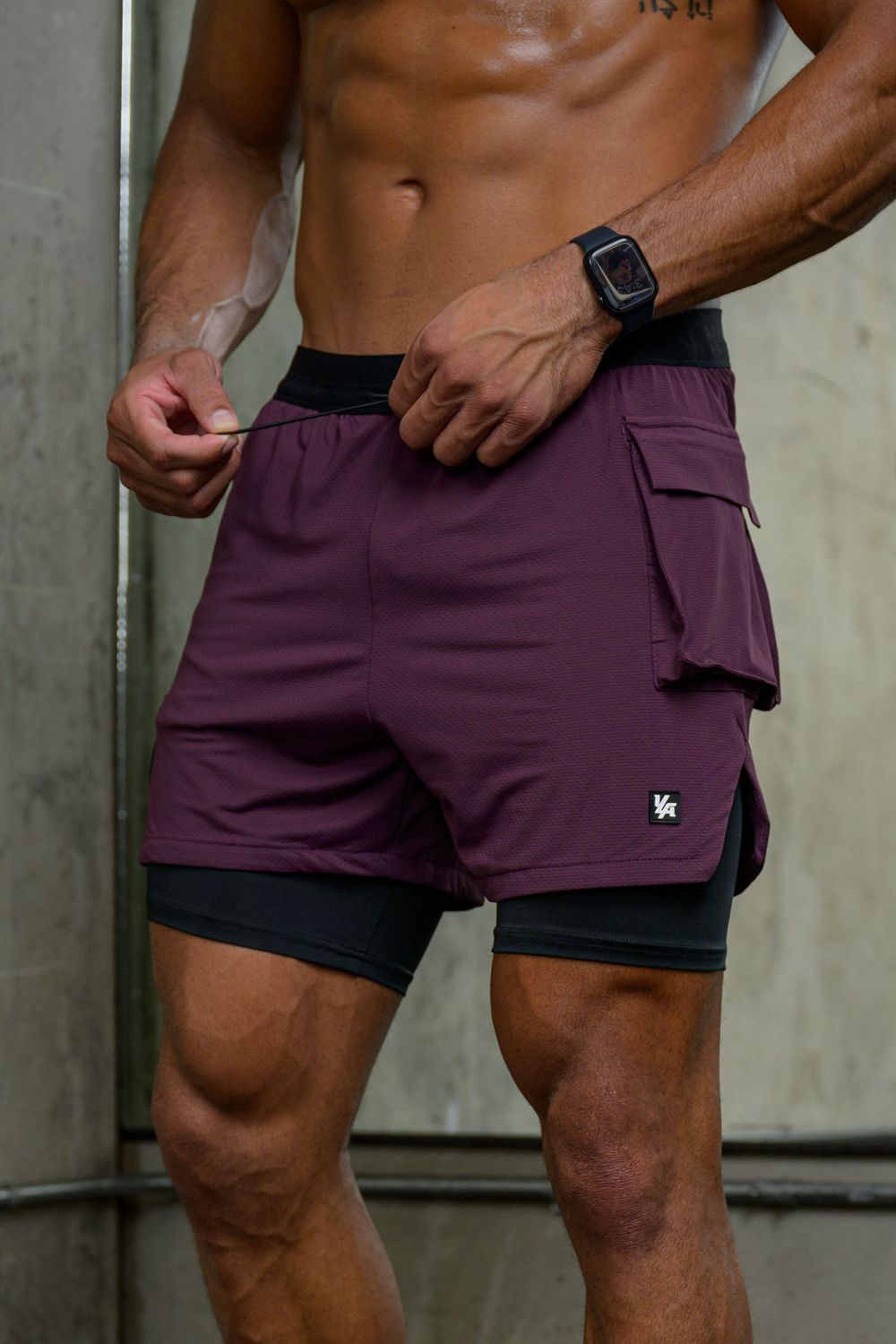 Young LA 121 Performance Line Compression Shorts Bordeaux | UPDLN4752