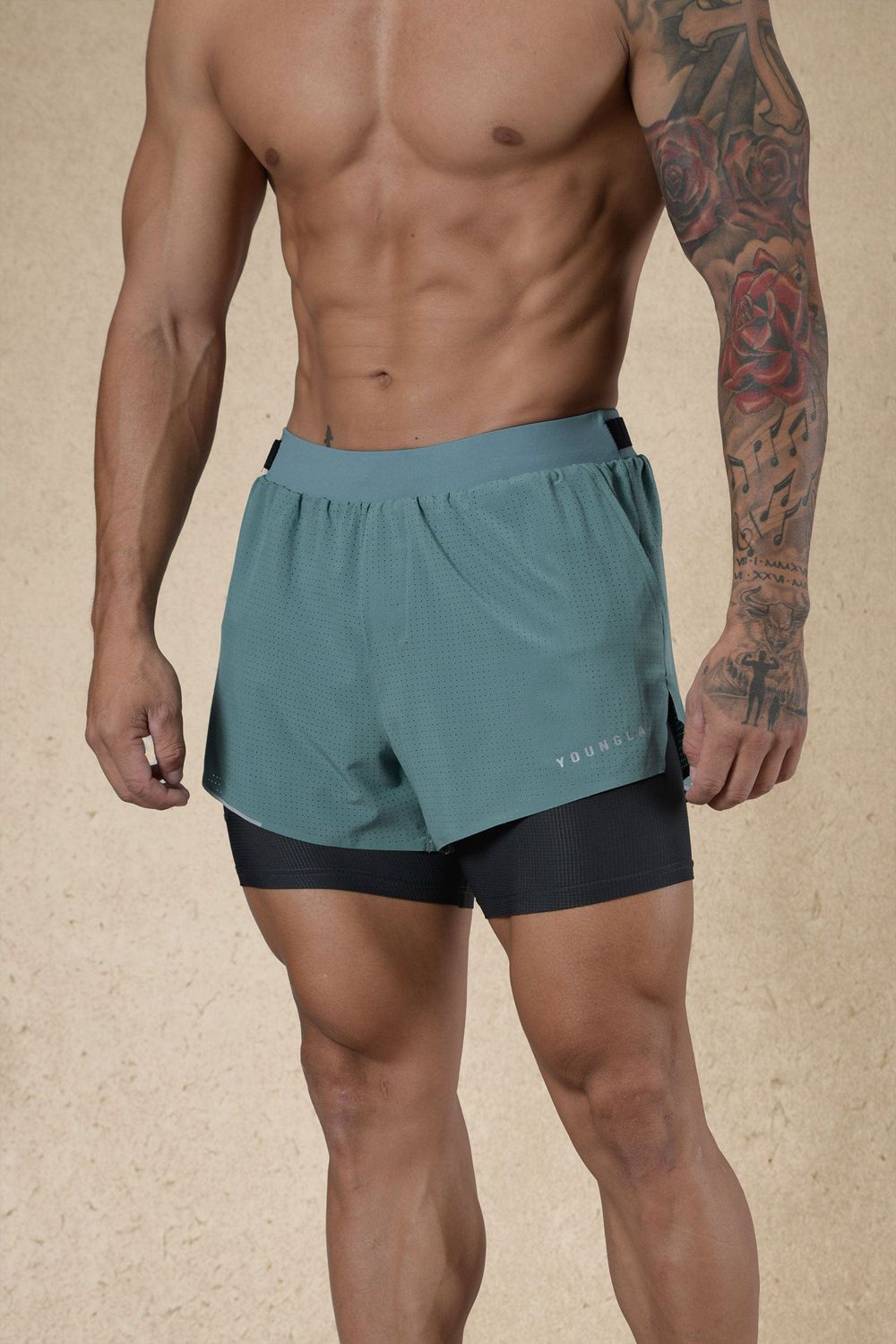 Young LA 124 - 6am Compression Shorts Aqua | OSEAW8531