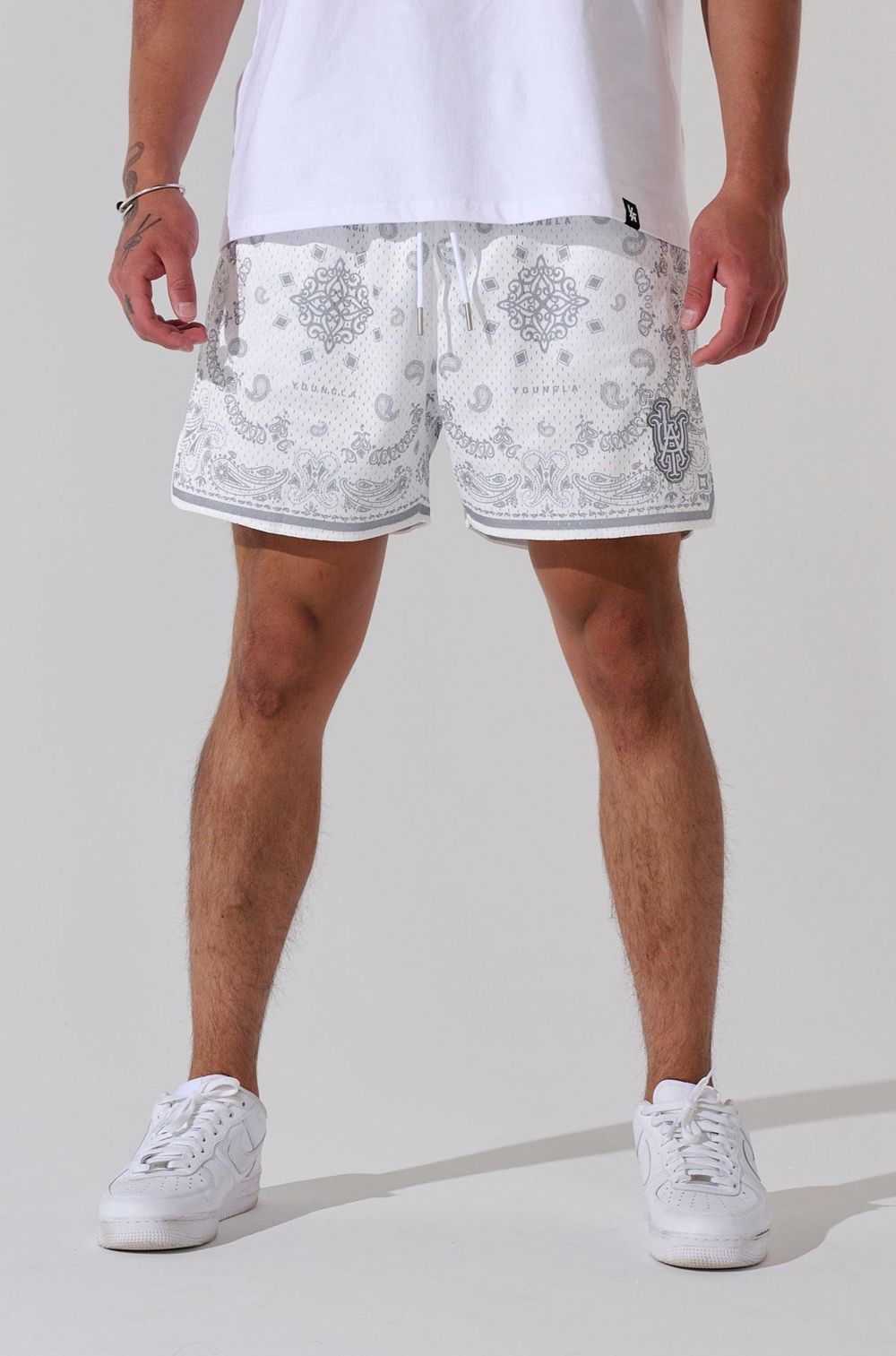 Young LA 132 Infamous Bandana Shorts Grijs | WHUQS8275