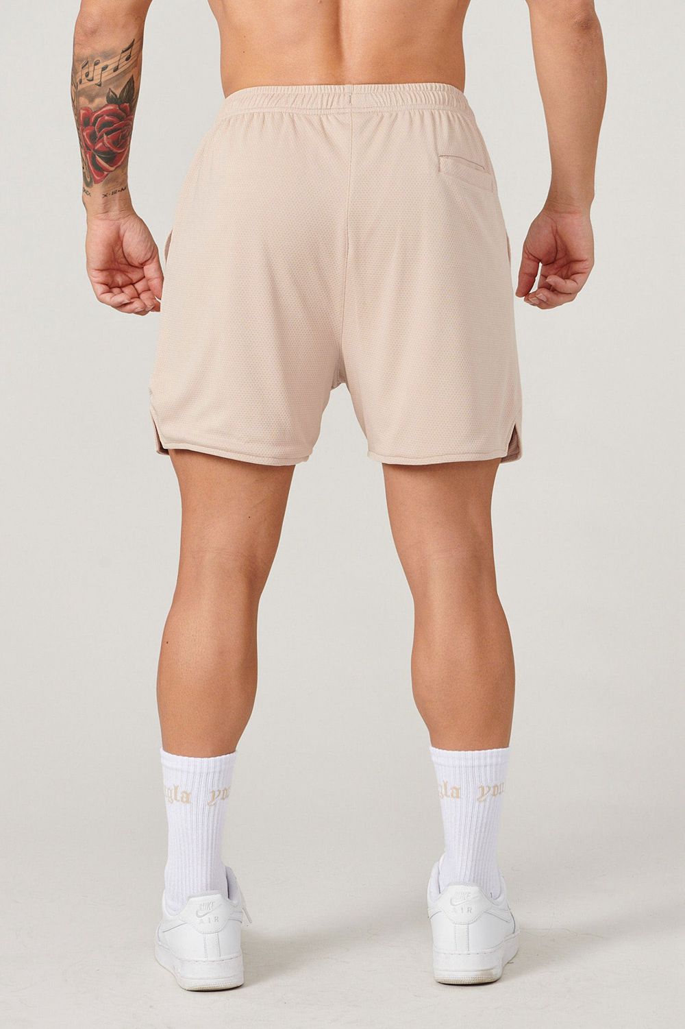 Young LA 134 Game-Time Shorts & Socks Set Beige | IAXKP6249