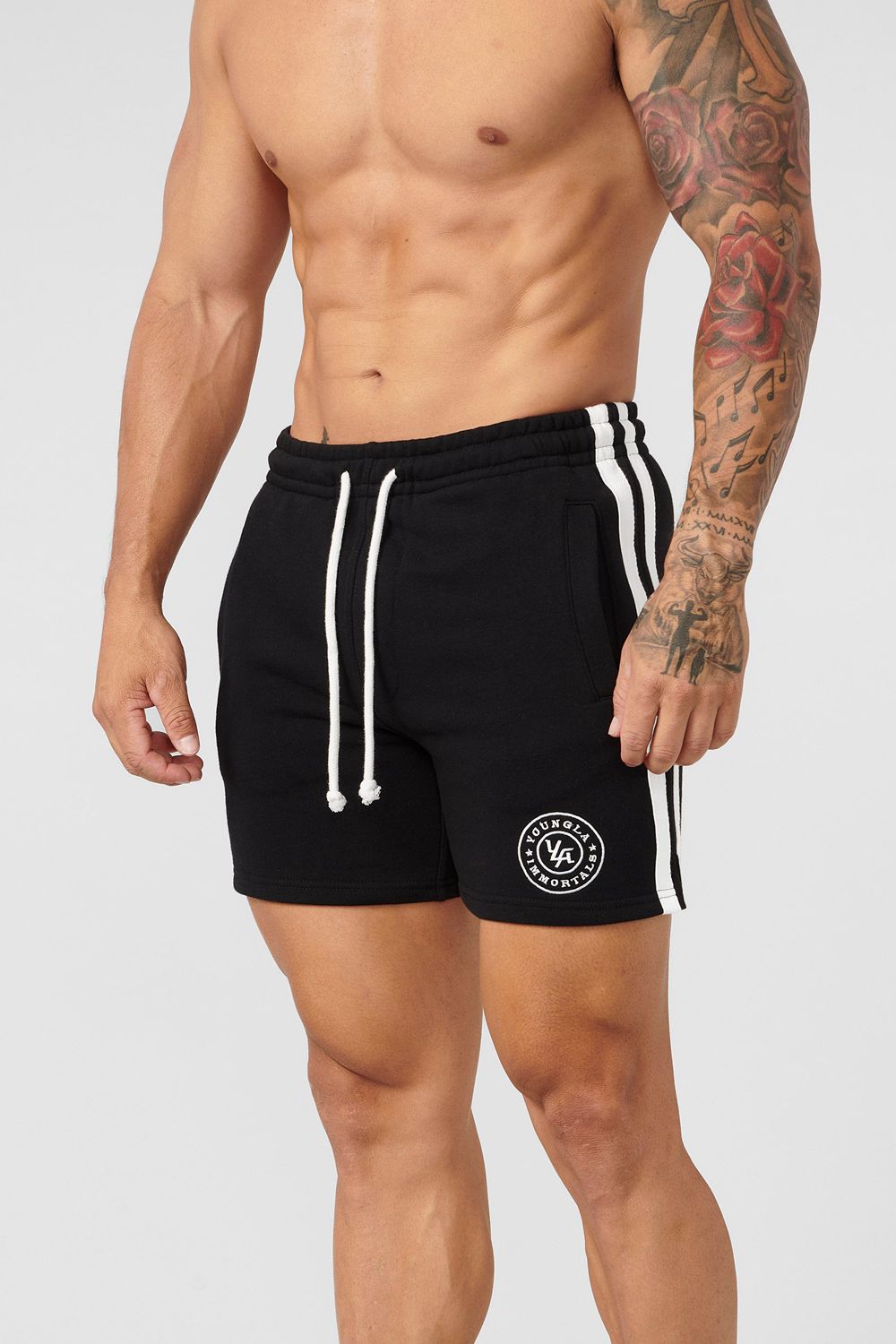 Young LA 137 - Golden Era Bodybuilding Shorts Zwart | VIBMN3917