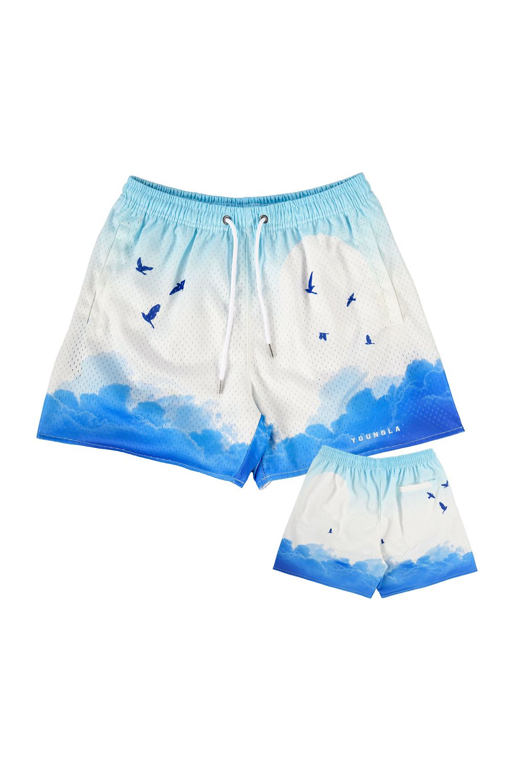 Young LA 141 The Block Party Shorts Wit Blauw | CMITB4805