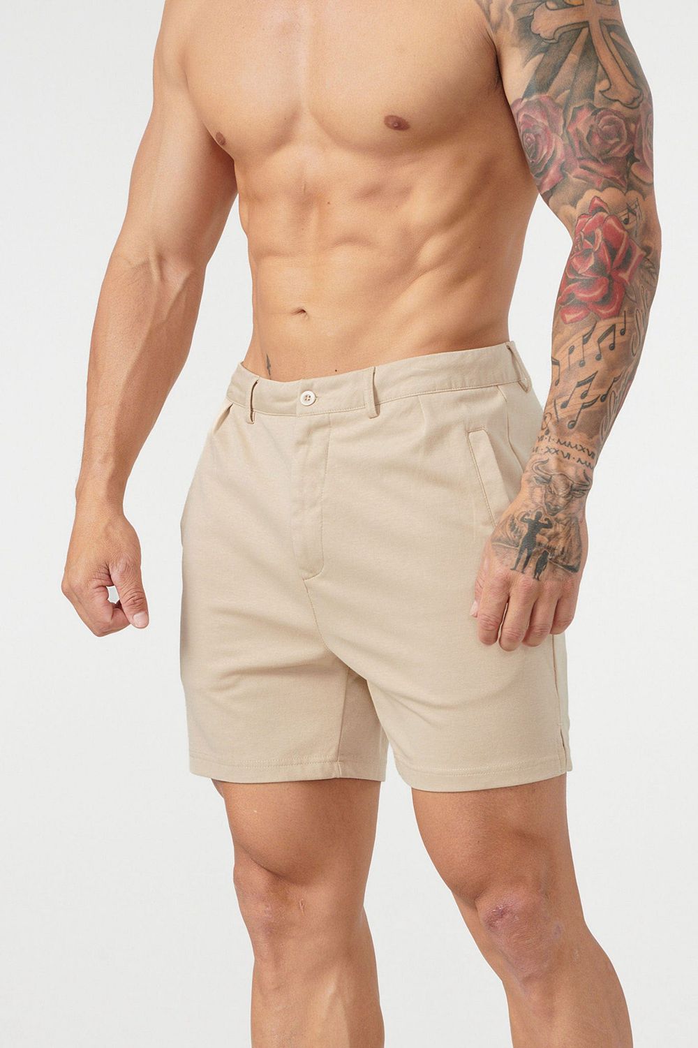 Young LA 145 Casual Chino Shorts Beige | IKCPZ5736