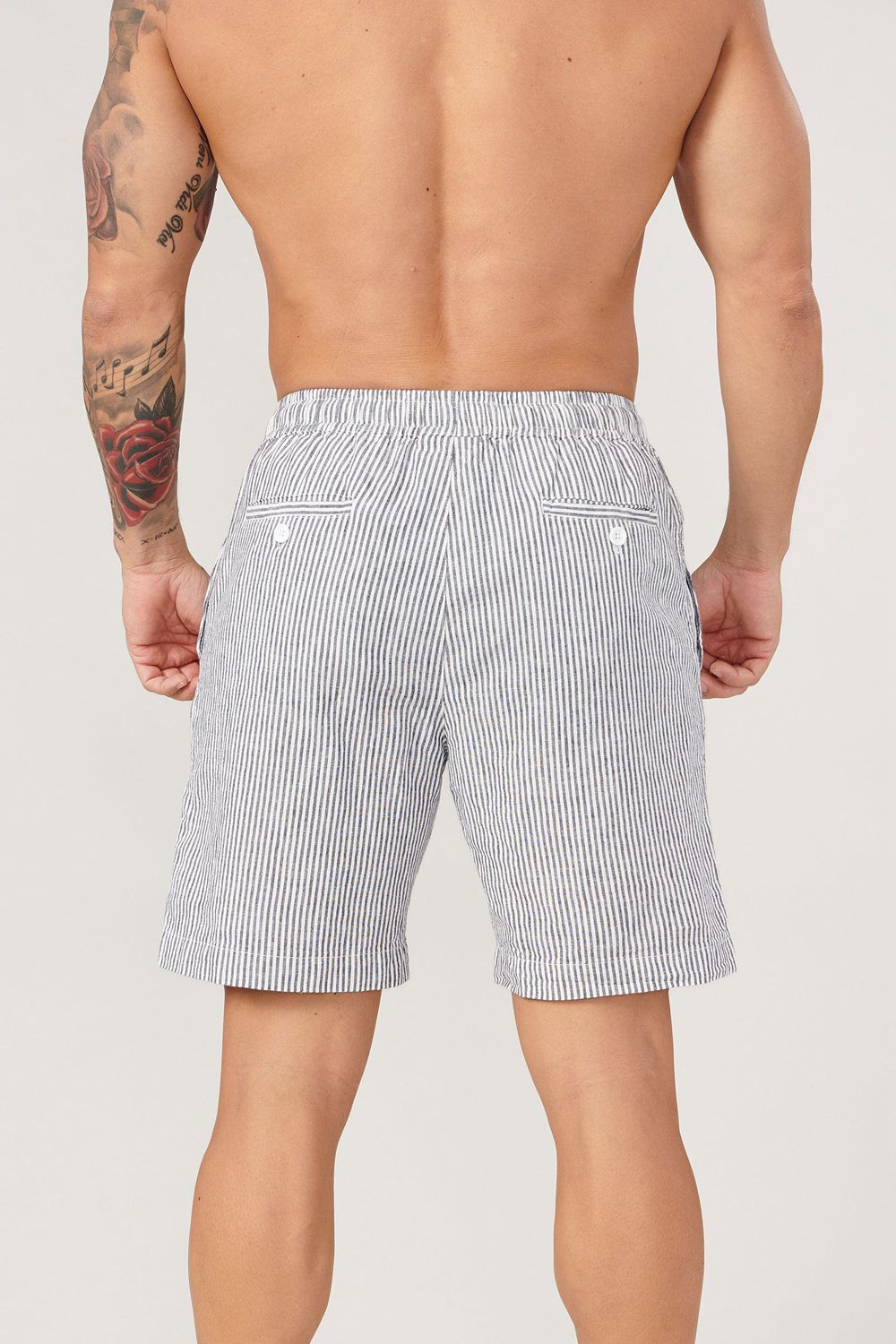 Young LA 147 - Simply Linen Shorts Grijs | MOLFN8319