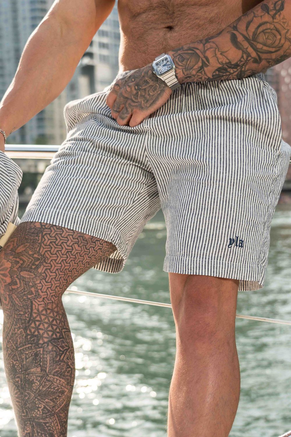 Young LA 147 - Simply Linen Shorts Grijs | MOLFN8319