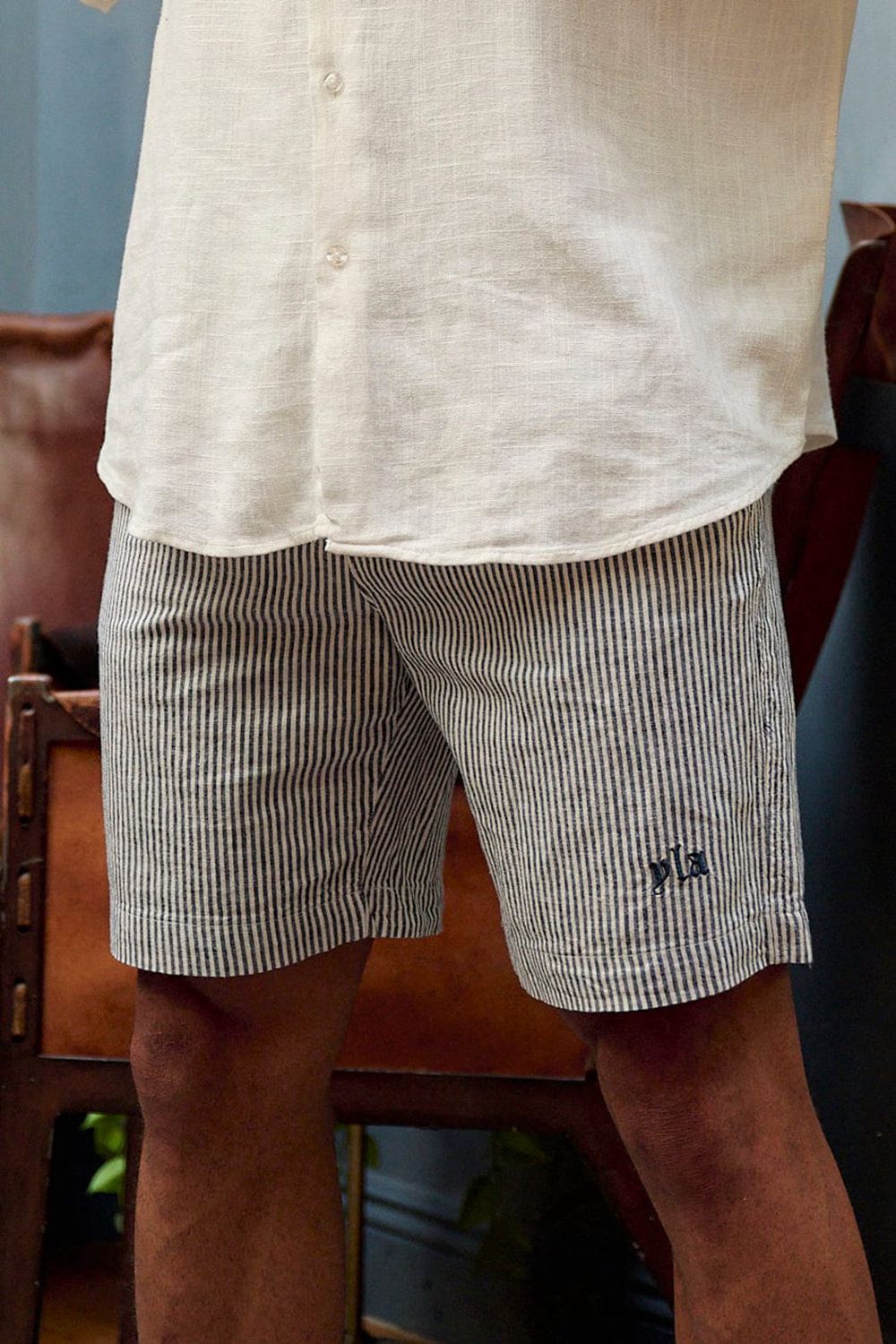 Young LA 147 - Simply Linen Shorts Grijs | MOLFN8319