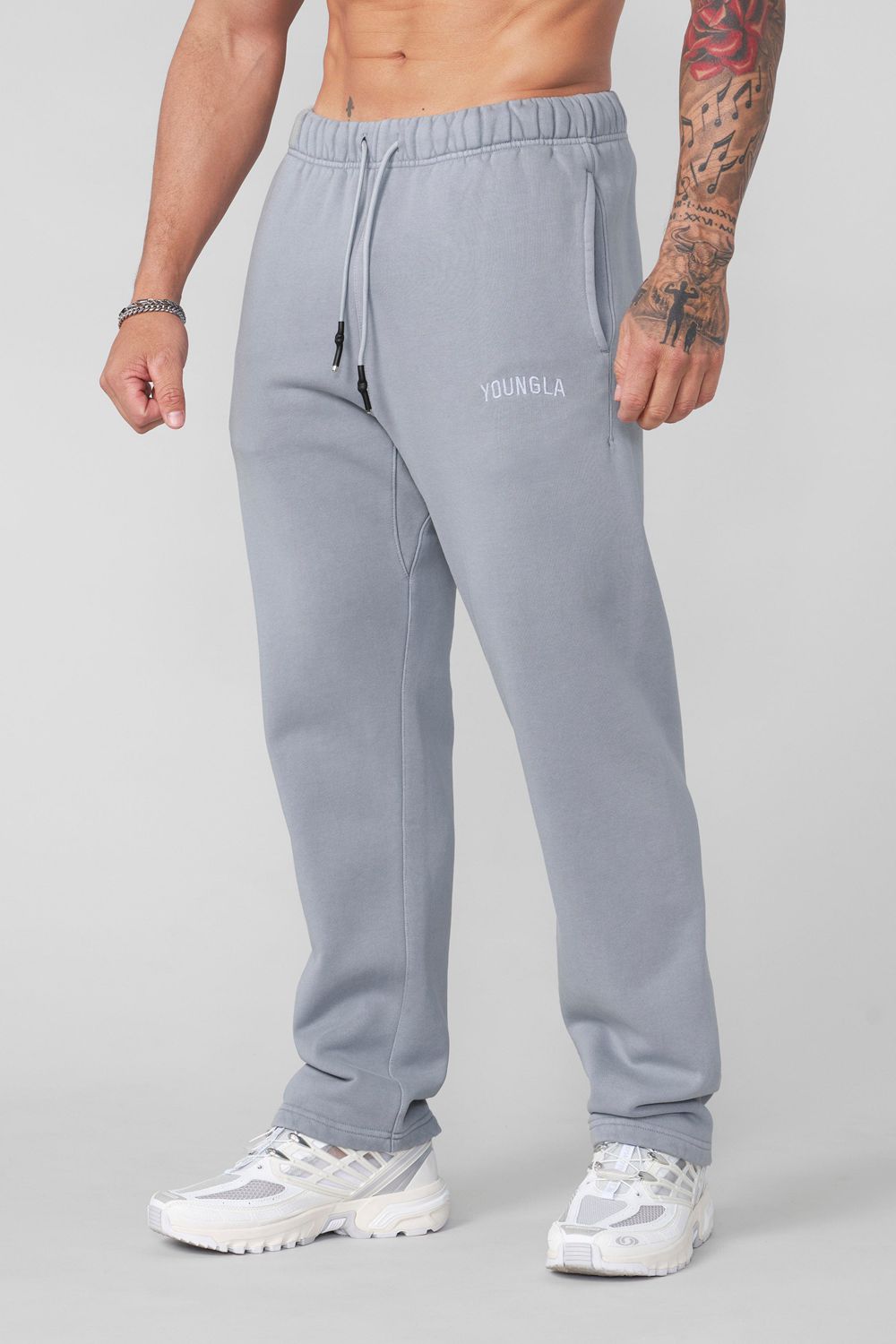 Young LA 2078 - Minimal No Cuff Joggers Lichtgrijs | HPVQS0287