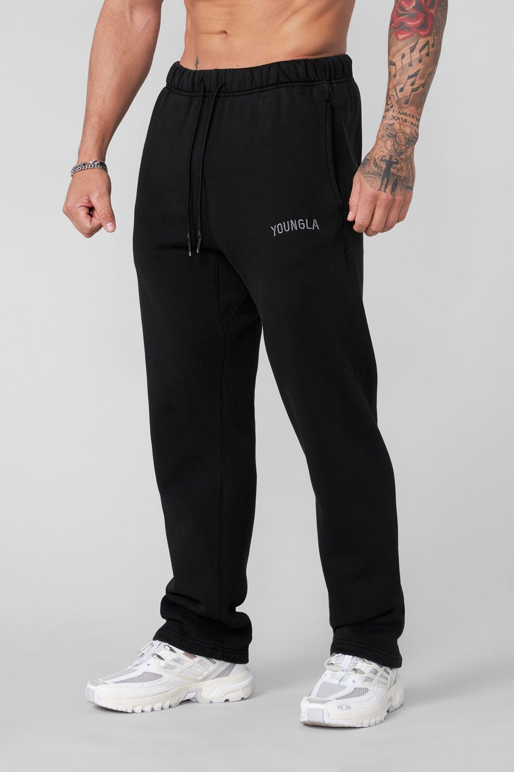 Young LA 2078 - Minimal No Cuff Joggers Zwart | JOXDP4301