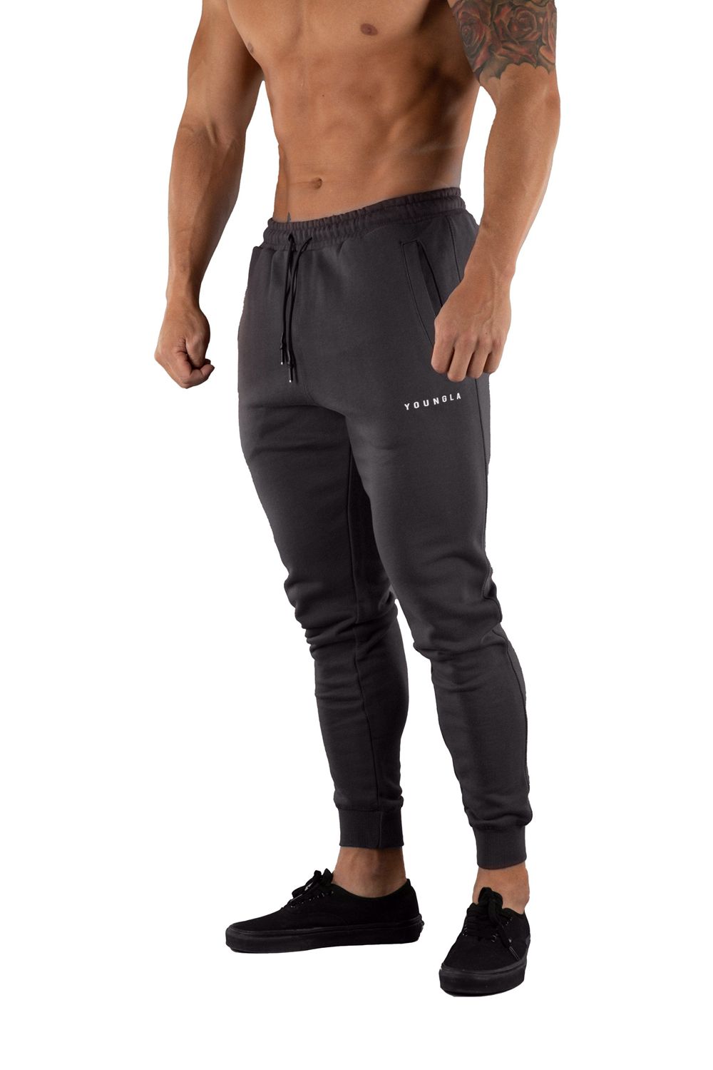 Young LA 213 Elite Joggers Donkergrijs | FVSYN7105