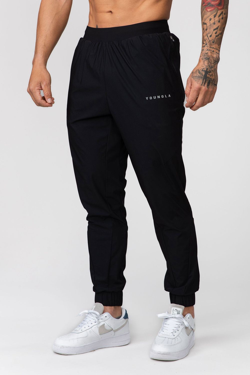 Young LA 237 Nylon Training Joggers Zwart | ZDXBF6384