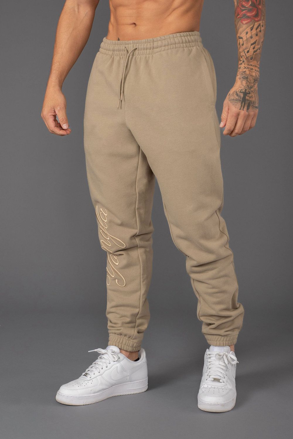 Young LA 245 Autograph Joggers Beige | ICEGH0249