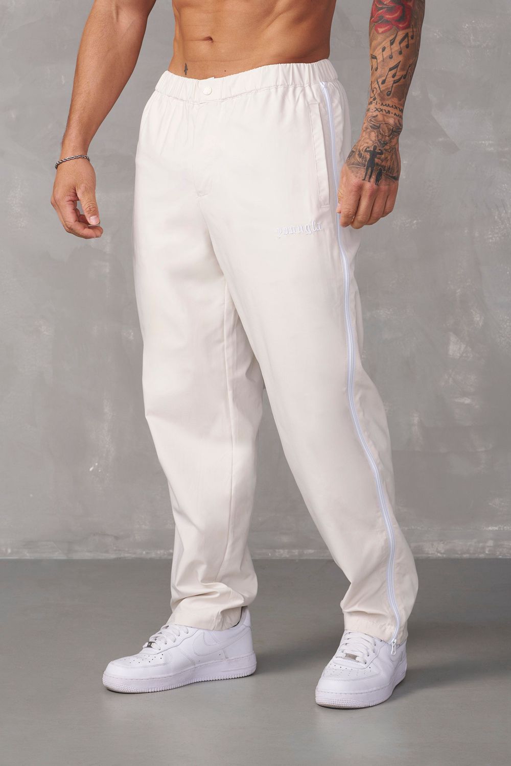 Young LA 246 - Side Zipper Joggers Wit | EHOTW0387