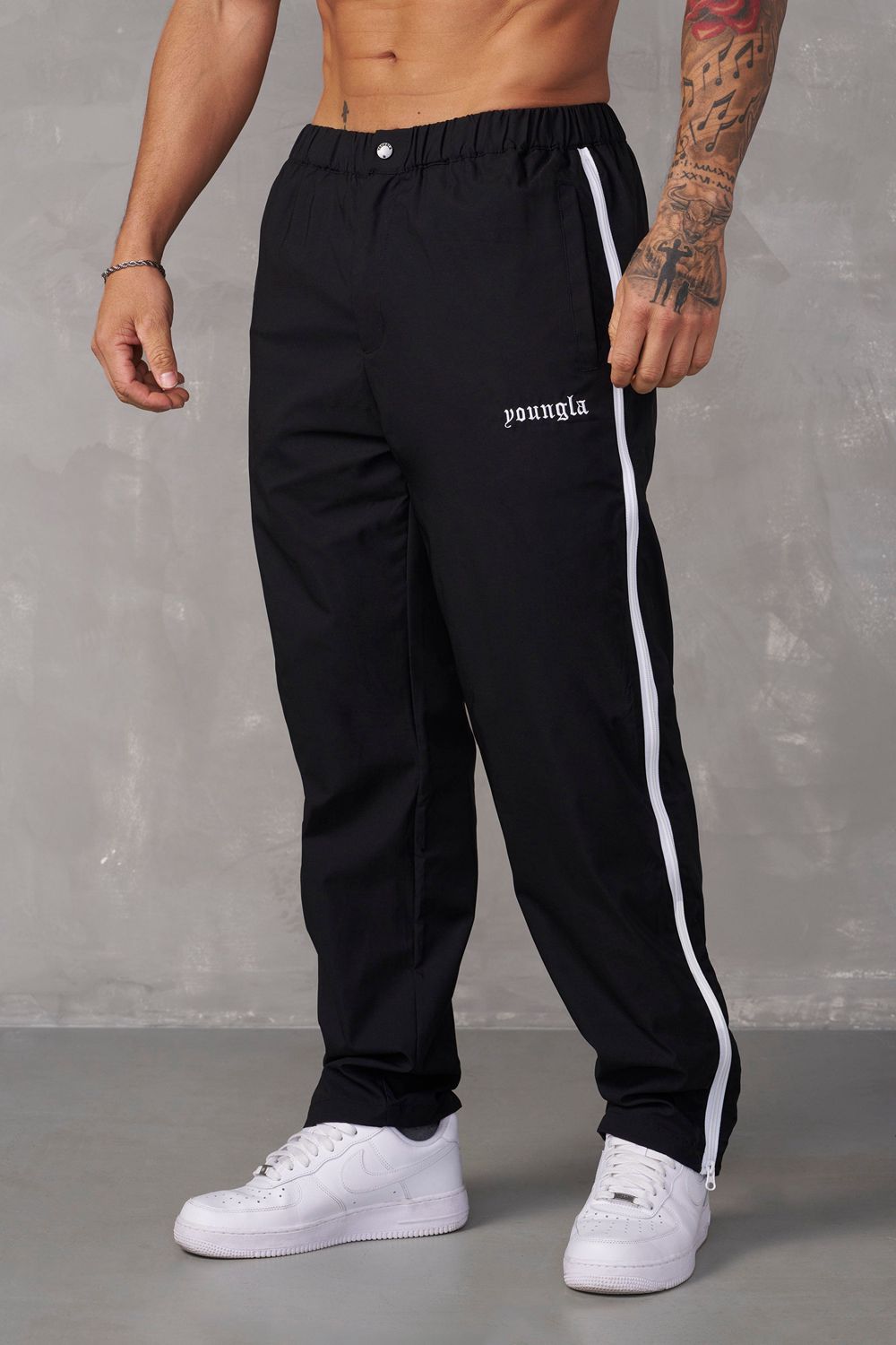 Young LA 246 - Side Zipper Joggers Zwart | YEXSA7692