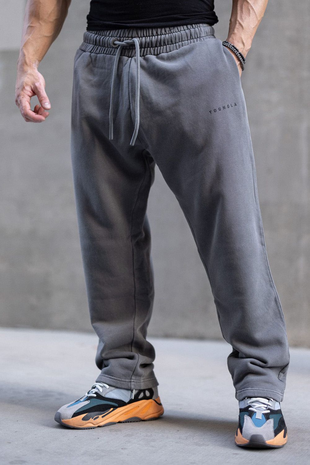 Young LA 261 Old School No Cuff Joggers Grijs | CTVUJ8645