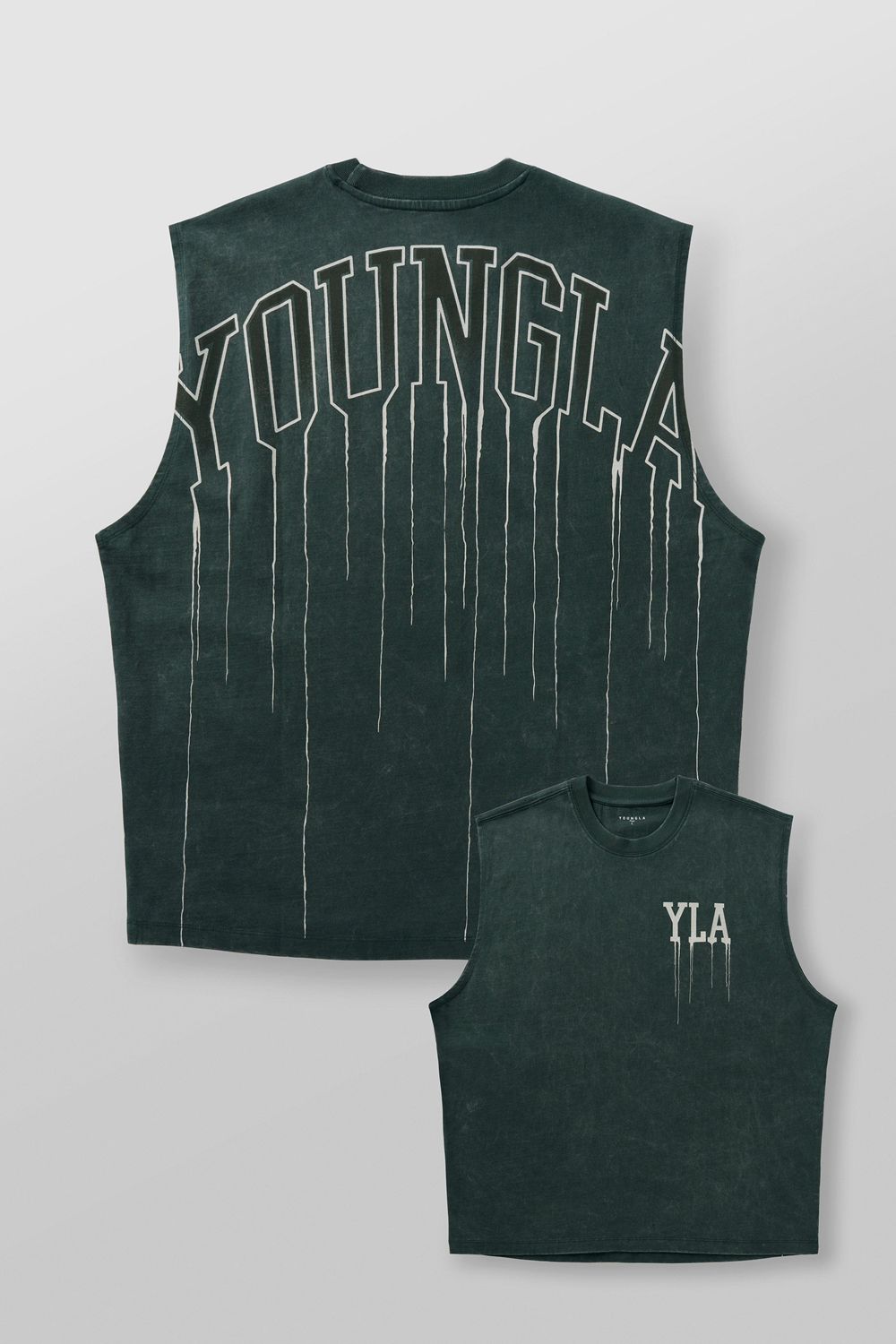 Young LA 3031 - Drip Muscle Tanks Groen | GQFNV4137