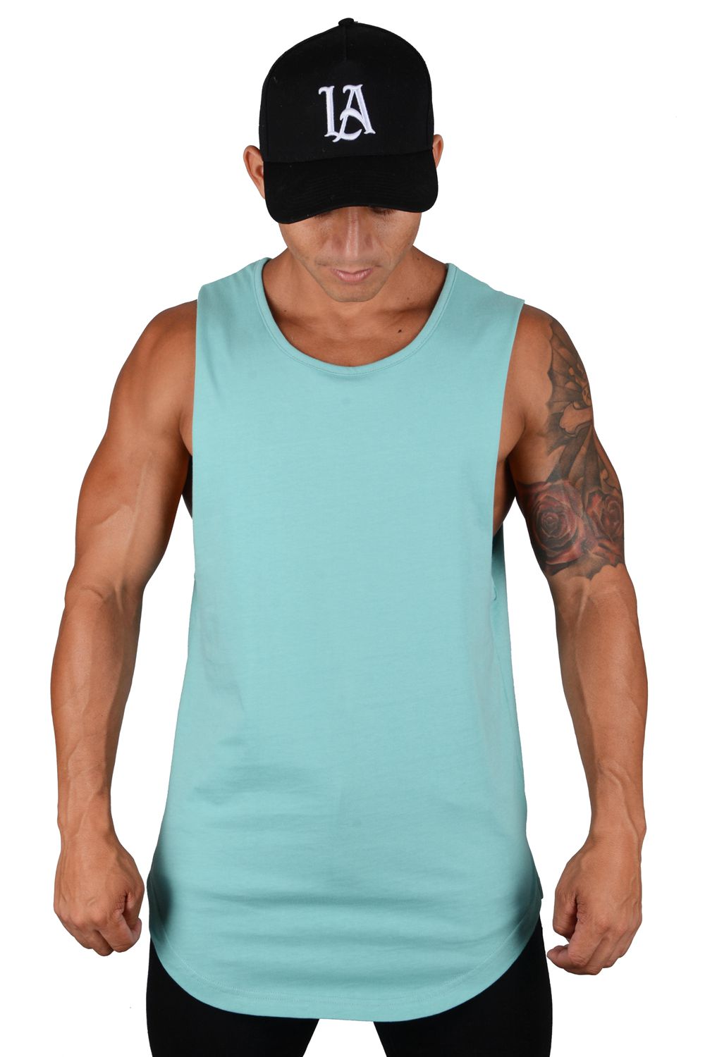 Young LA 308 Muscle Tanks Aqua | RMYVC8617