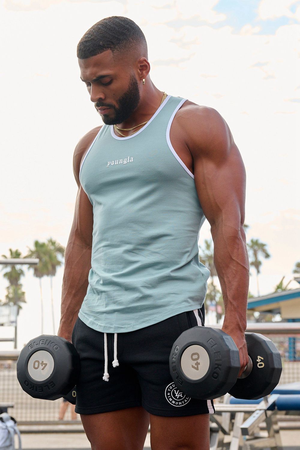 Young LA 319 - Pristine Tank Tops Aqua | YBIDP6104