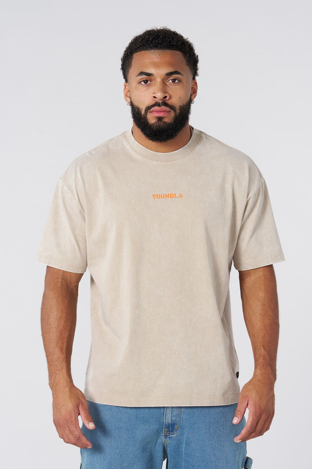 Young LA 4014 - Orange Emblem Tees Beige | CWSFZ4571