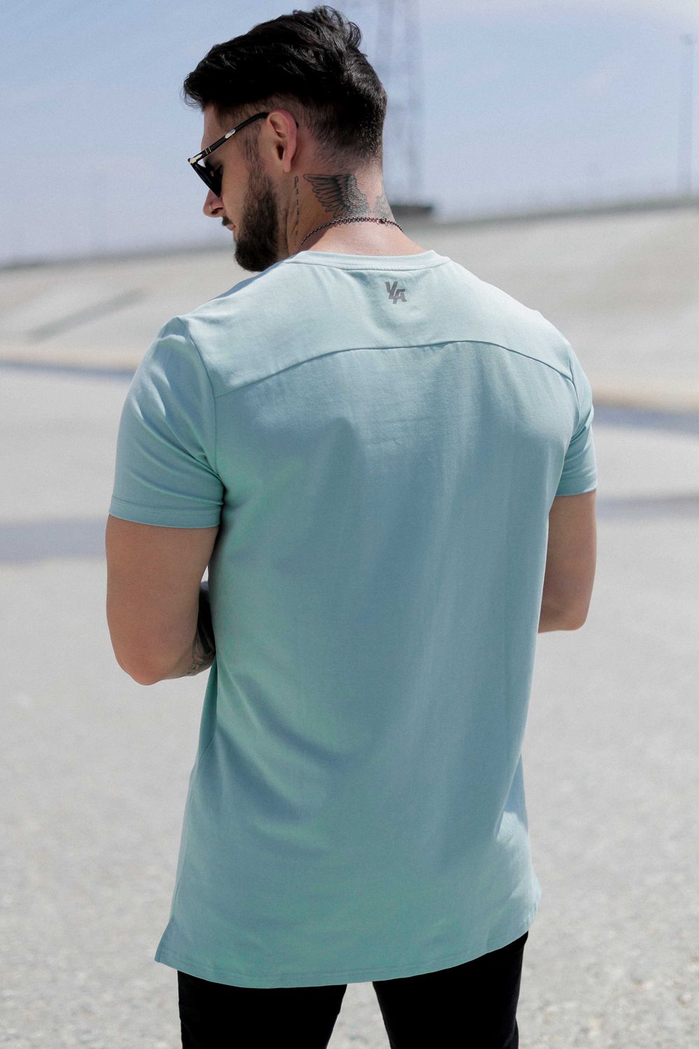 Young LA 411 Perfect Tee - Straight Bottom Aqua | ZPMOX1963